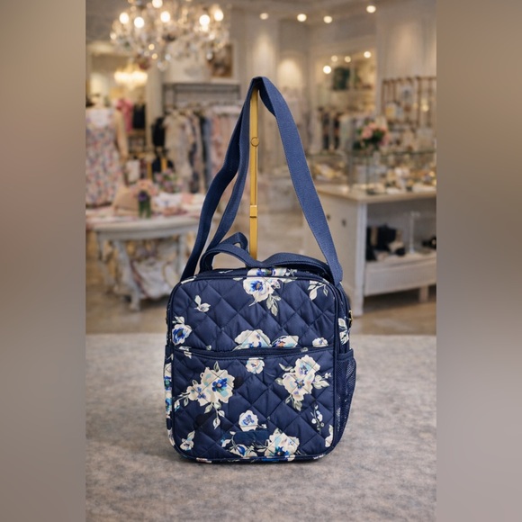 Vera Bradley Handbags - Vera Bradley Navy Floral Quilted lunch bag or Diaper Bag